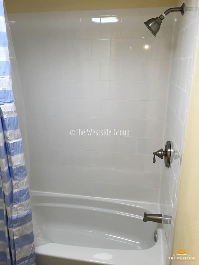updated bathroom on unit