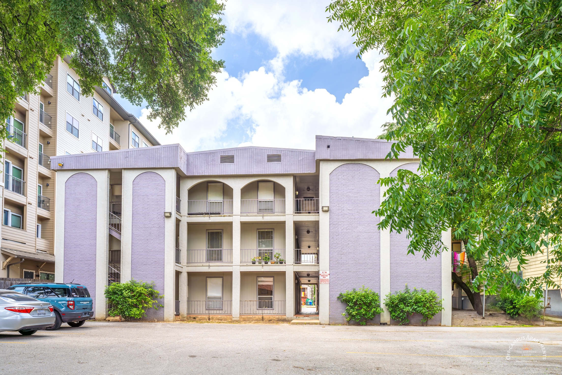 back-view-units-facing-parking